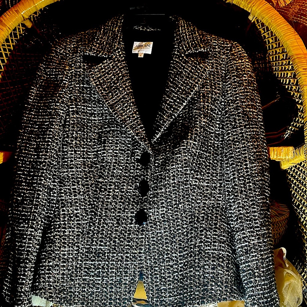 Armani Collezioni Tweed Wool Blazer